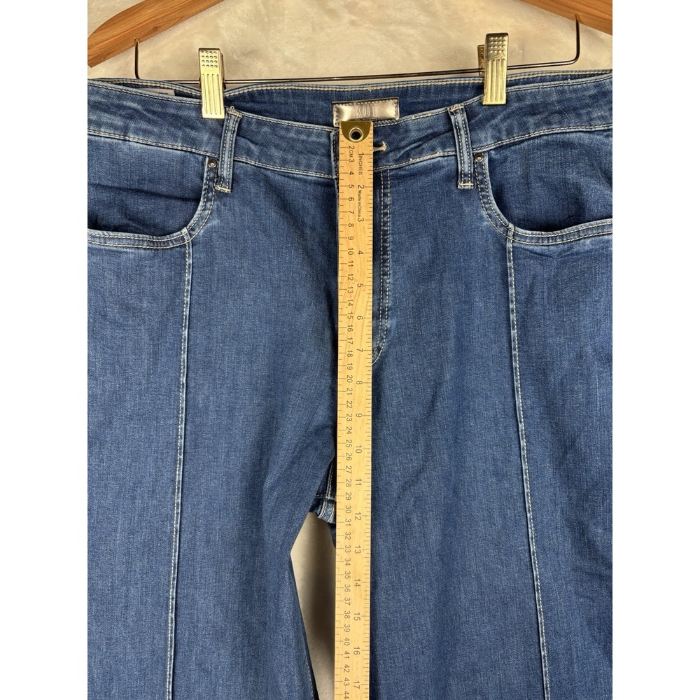 KUT Margo Womens 12 Cuffed Pintuck Wide Leg Jeans High Rise Patchwork 70's Style - Picture 7 of 16